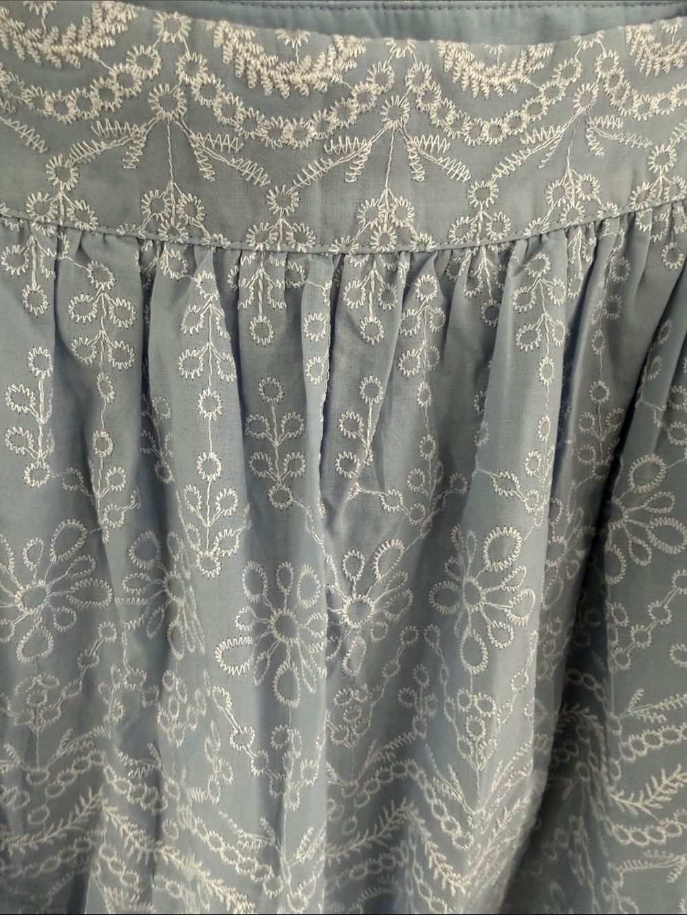 LOFT Light Blue Eyelet Midi Skirt - Picture 5 of 7